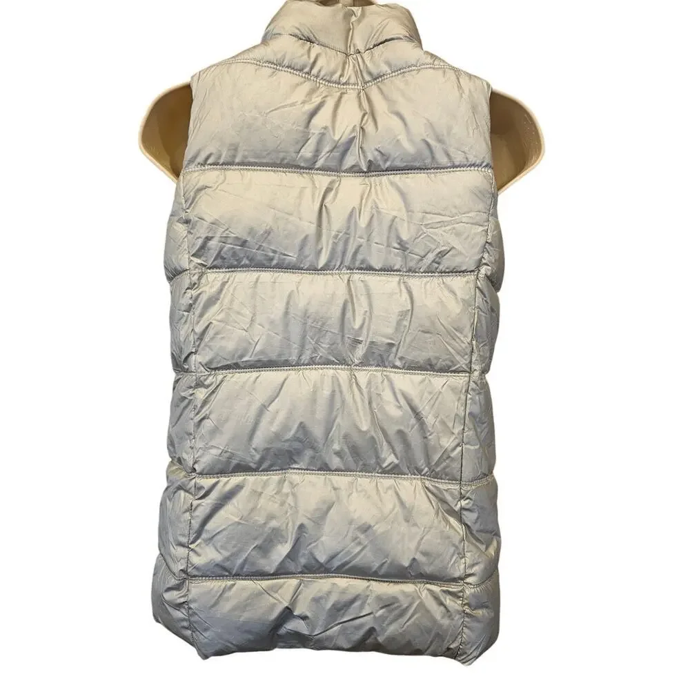 Metallic silver shiny girls XL (16) Puffer jacket vest holiday warm Christmas